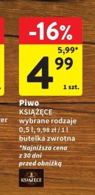 Piwo KSIĄŻĘCE wybrane rodzaje promocja w Intermarche