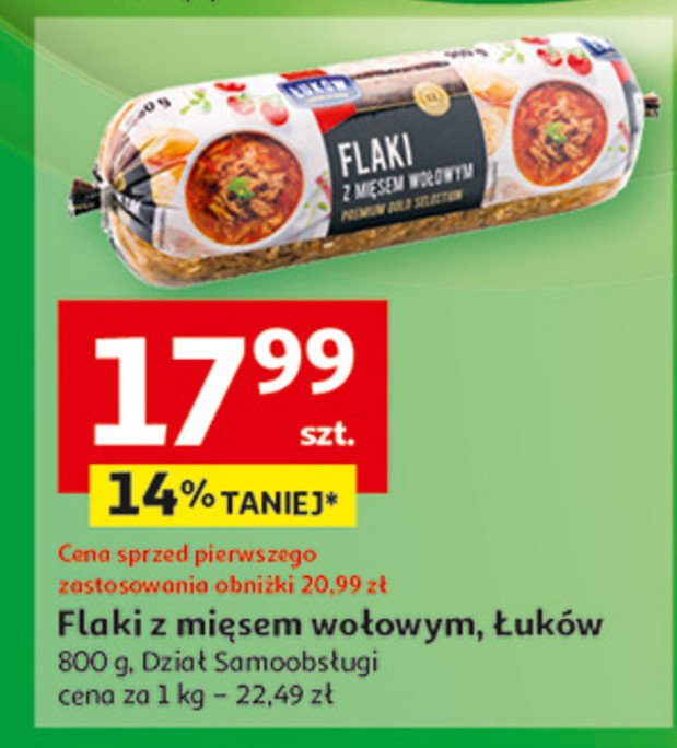 Flaki z mięsem wołowym Łuków promocja w Auchan