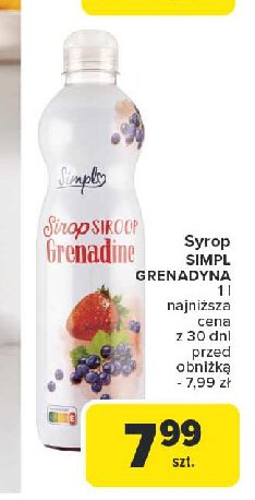 Syrop grenadyna Simply promocja w Carrefour