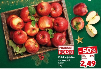 Polskie jabłka ze skrzyni luzem promocja w Kaufland