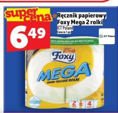 Ręcznik papierowy Foxy Mega 2 rolki promocja w TOPAZ