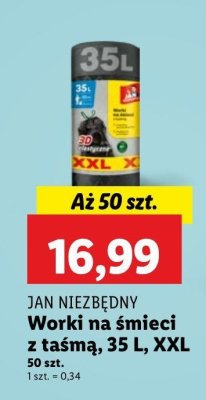 Worki na śmieci z taśmą 35 l Jan niezbędny promocja
