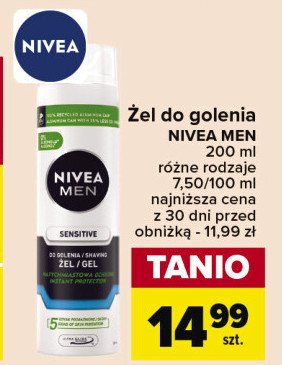 Pianka do golenia natychmiastowa ochrona Nivea men sensitive promocja w Carrefour Market