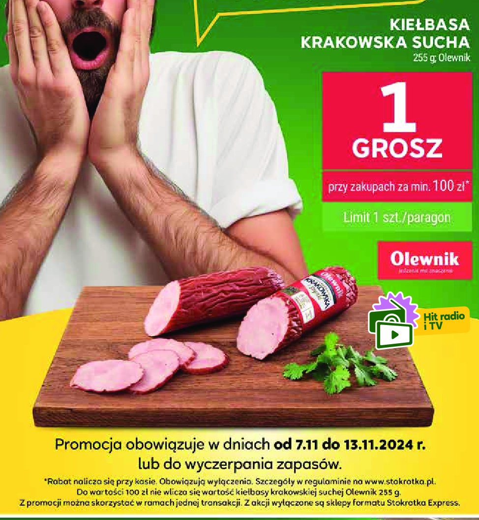 Kiełbasa krakowska sucha Olewnik promocja