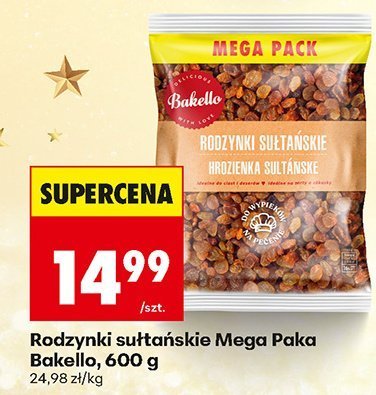 Rodzynki sułtańskie Mega Paka Bakello, 600 g promocja w Biedronka