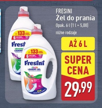 Żel do prania universal Fresini promocja w Aldi