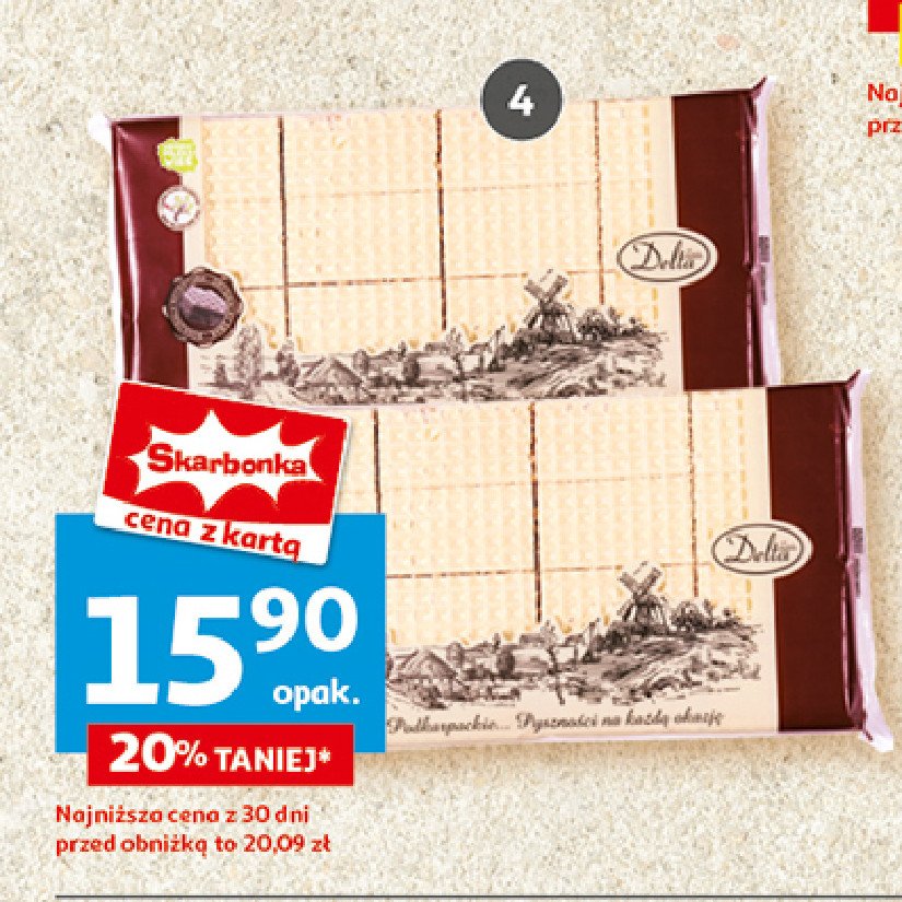 Wafle podkarpackie z czekoladą DELTA promocja w Auchan