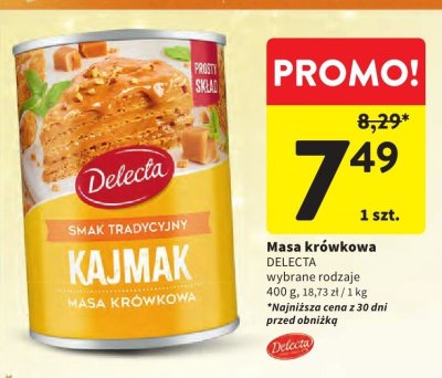 Masa krówkowa DELECTA wybrane rodzaje Kajmak promocja w Intermarche