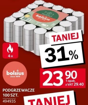 Podgrzewacze Bolsius 100 szt. promocja w Selgros