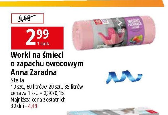 Worki na 艣mieci z uszami 60 l owocowe Anna zaradna promocja