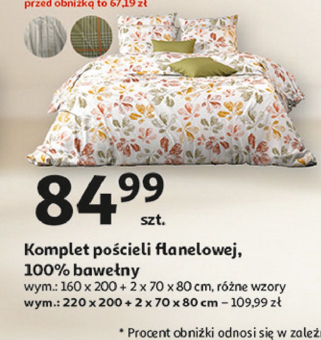 Komplet pościeli z flaneli 200 x 220 cm + 2 x 70 x 80 cm promocja