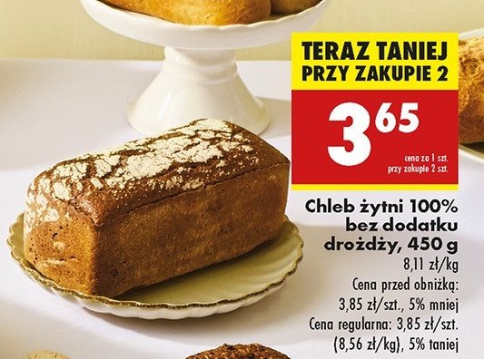 Chleb żytni bez drożdży promocja