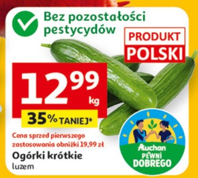Ogórki krótkie luzem promocja w Auchan