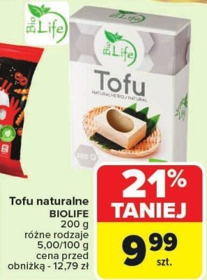 Tofu naturalne Bio Life różne rodzaje 200 g promocja w Carrefour Market