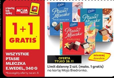 Ptasie Mleczko 340 g różne smaki promocja w Biedronka