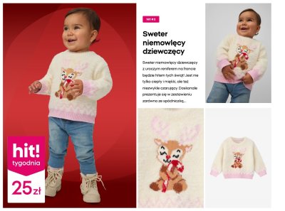 Sweter niemowlęcy dziewczęcy Pepco promocja