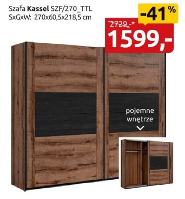 Szafa Kassel SZF2/70_TTL promocja w Black Red White