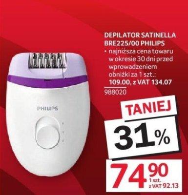 Depilator satinella BRE225/00 Philips promocja w Selgros
