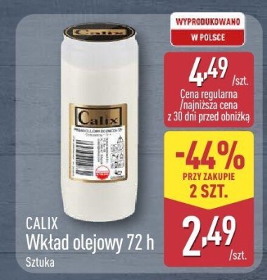 Wkład olejowy 72 h CALIX promocja w Aldi