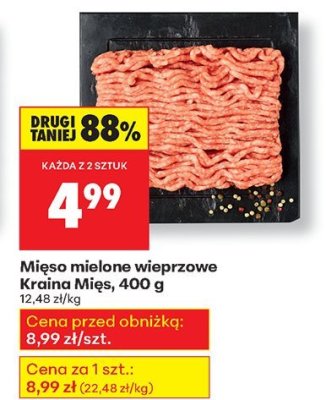 Mięso mielone wieprzowe Kraina Mięs, 400 g promocja w Biedronka