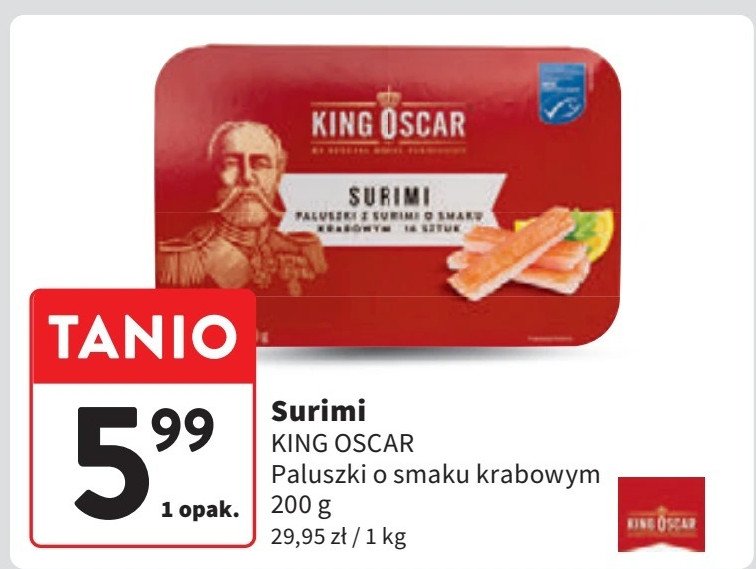 Paluszki krabowe Surimi King Oscar promocja w Intermarche