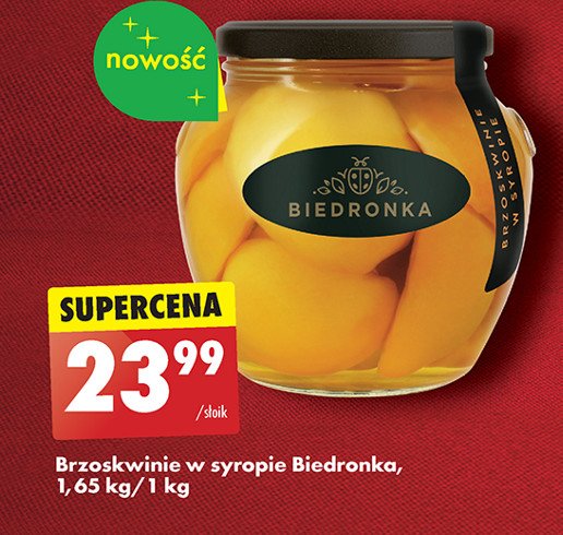 Brzoskwinie w syropie Biedronka promocja