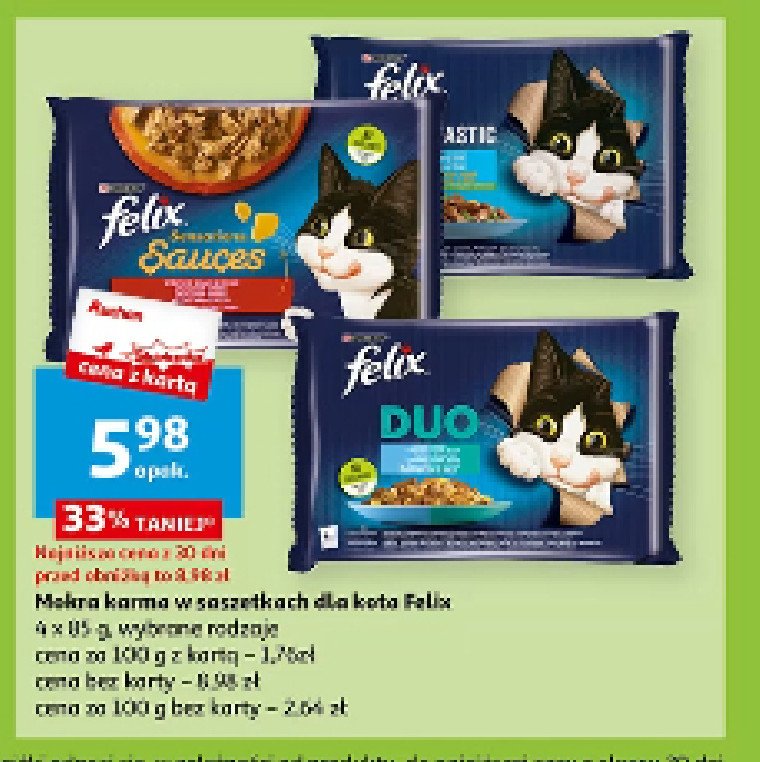 Karma dla kota z łososiem i płastugą Purina felix fantastic promocja