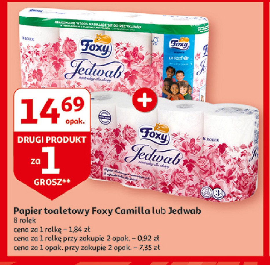 Papier toaletowy Foxy camilla promocja w Auchan