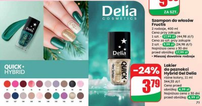 Lakier do paznokci Hybrid Gel Delia różne kolory promocja w Dino