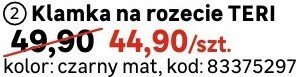 Klamka na rozecie TERI czarny mat promocja w Leroy Merlin