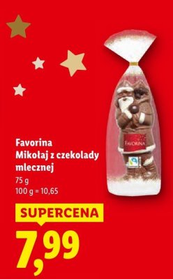Czekolada mleczna Favorina Mikołaj z czekolady mlecznej promocja w Lidl