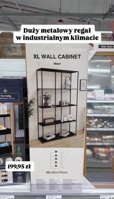 Regał metalowy XL Wall Cabinet 98x33x175cm promocja w Action