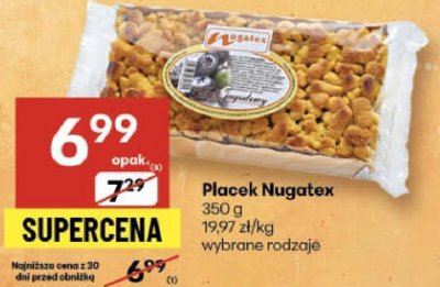 Ciastka Placek Nugatex promocja w Delikatesy Centrum