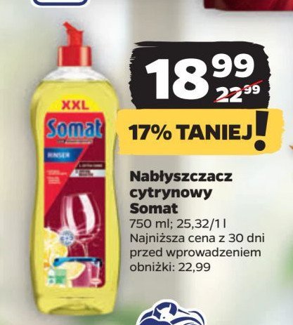 Nabłyszczacz do zmywarki lemon Somat rinser + extra-dry effect promocja w Netto