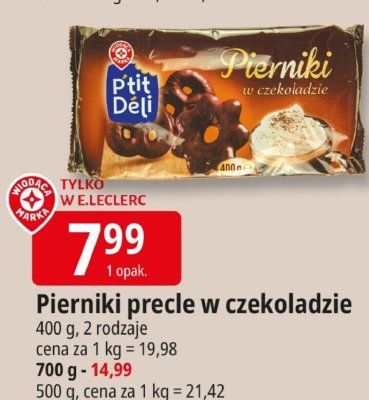 Pierniki precle w czekoladzie promocja w Leclerc