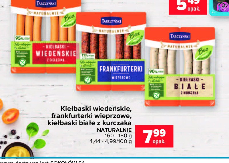 Frankfurterki wieprzowe Tarczy艅ski naturalnie promocja