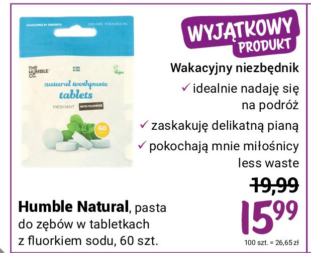 Pasta do z臋b贸w w tabletkach fresh mint The humble co promocja