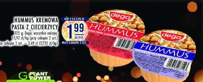 Pasta hummus z czosnkiem Dega promocja