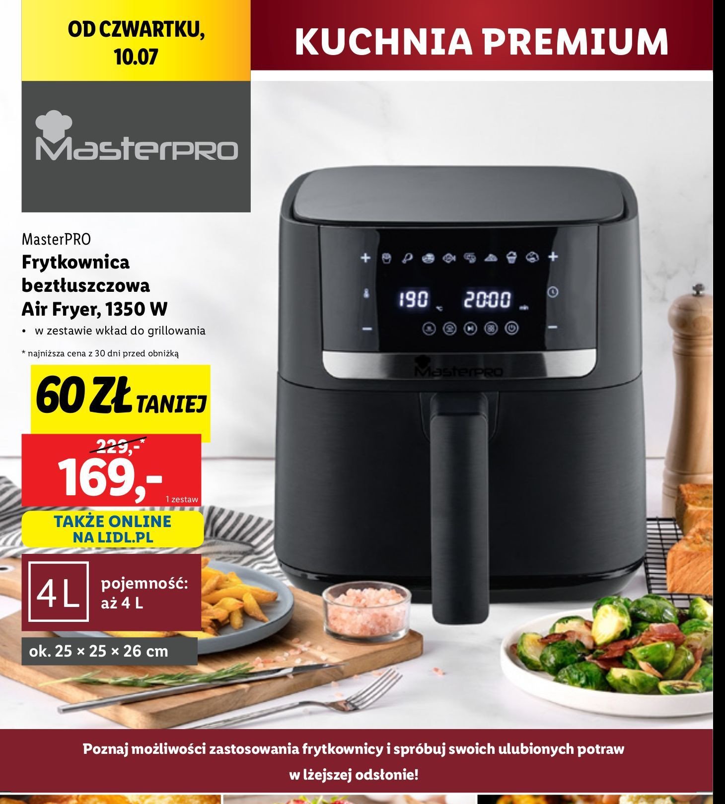 Frytkownica 1350 w Masterpro promocja w Lidl