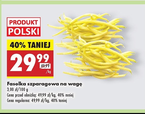 Fasolka szparagowa żółta polska promocja w Biedronka