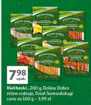 Kiełbaski śniadaniowe ser cheddar Dolina dobra promocja