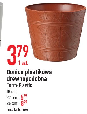 Doniczka palmówka drewnopodobna 26 cm Form-plastic promocja