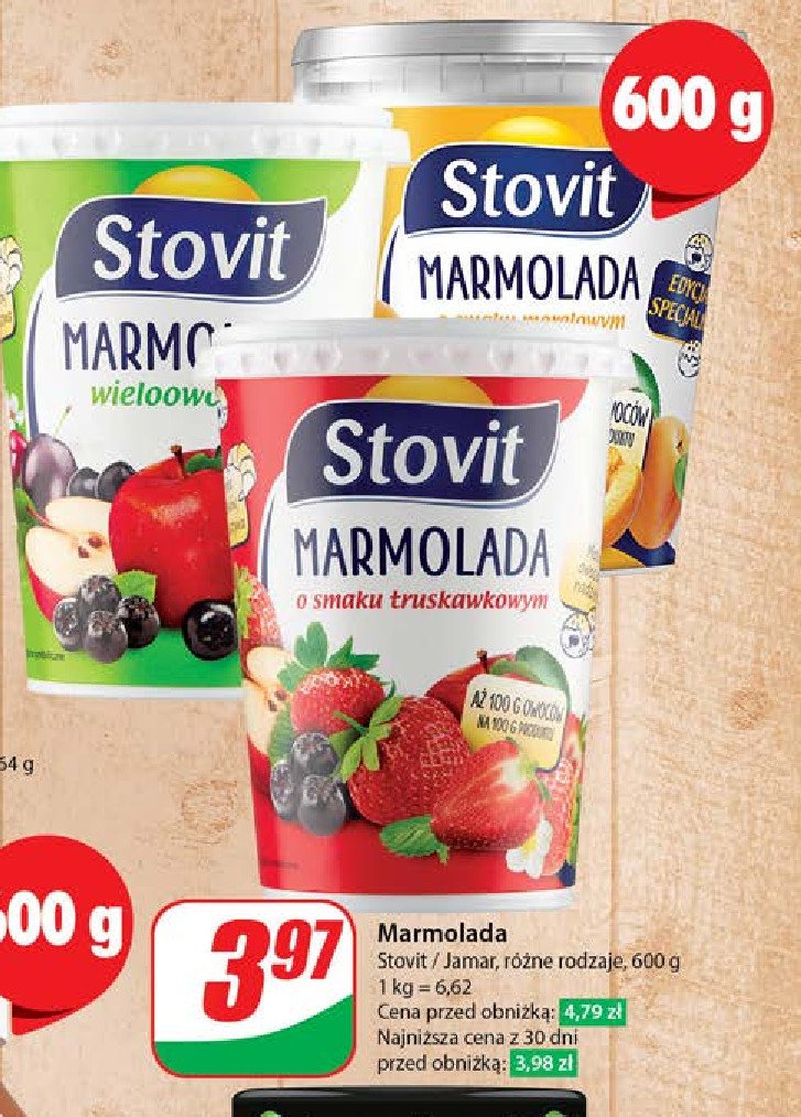 Marmolada truskawkowa Stovit promocja w Dino