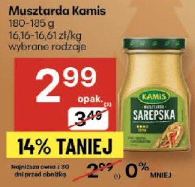 Musztarda Kamis wybrane rodzaje promocja w Delikatesy Centrum