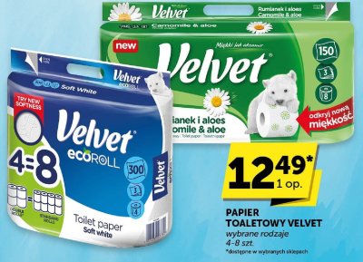 Papier toaletowy Velvet wybrane rodzaje promocja w Groszek