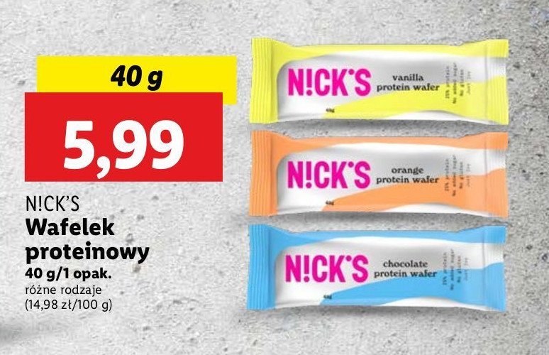 Baton chocolate protein Nick's promocja w Lidl