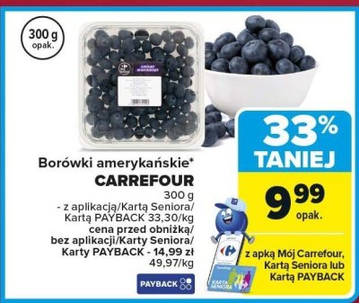 Borówki amerykańskie 300g promocja w Carrefour