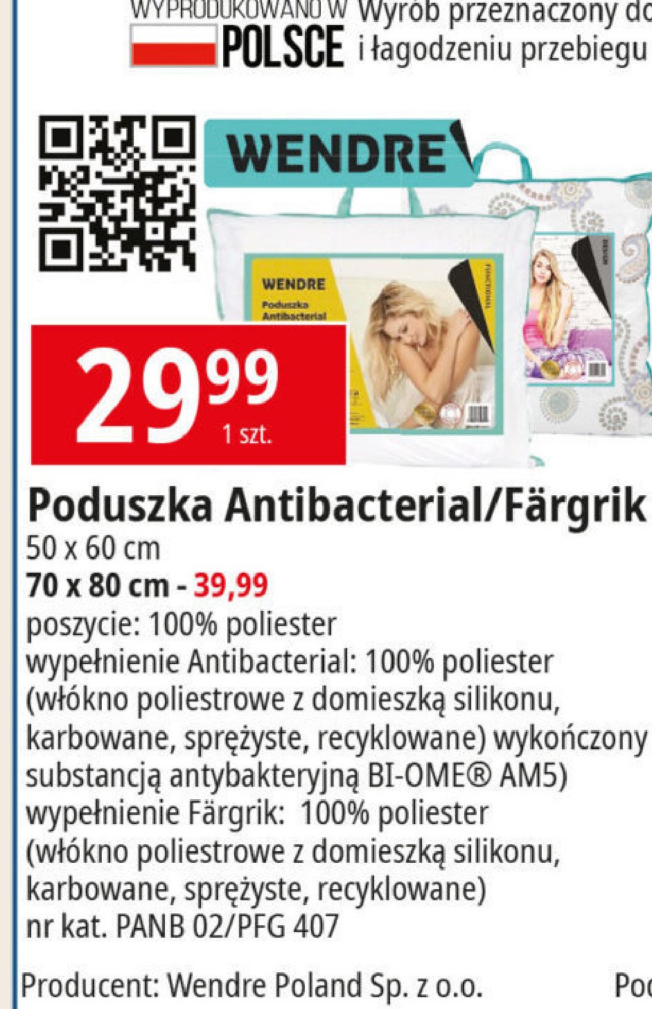Poduszka fargrik 50 x 60 cm Wendre promocja