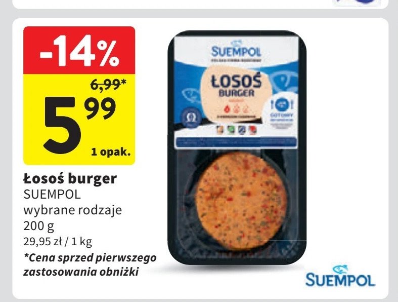 Łosoś burger Suempol promocja w Intermarche