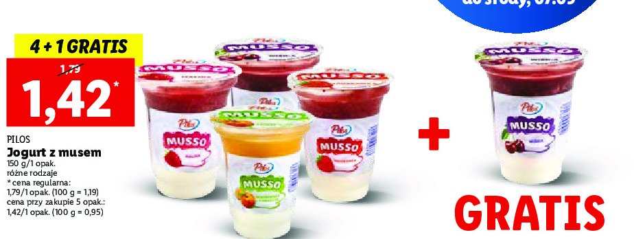 Jogurt malina Pilos musso promocje